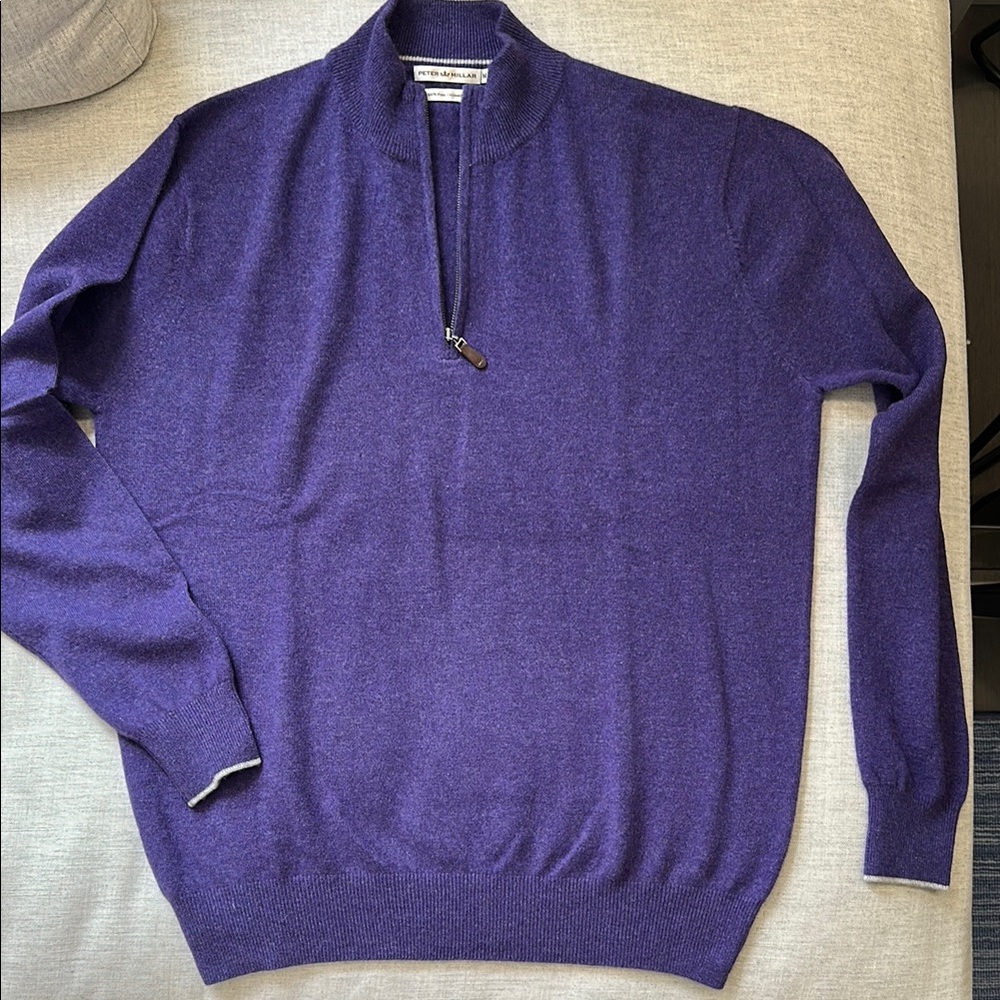 Peter Millar Purple Cashmere 1/4 Zip Sweater